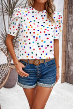 Load image into Gallery viewer, Tied Printed Puff Sleeve Blouse

