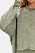 Load image into Gallery viewer, Zenana Round Neck Dropped Shoulder Lantern Sleeve Sweatshirt
