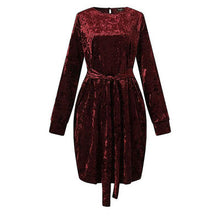 Load image into Gallery viewer, Tied Round Neck Long Sleeve Dress
