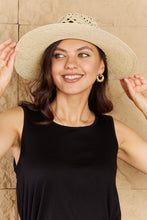 Load image into Gallery viewer, Fame Fight Through It Lace Detail Straw Braided Fashion Sun Hat
