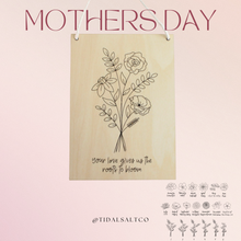 Load image into Gallery viewer, Mother&#39;s Day birth flower wooden sign- custom order
