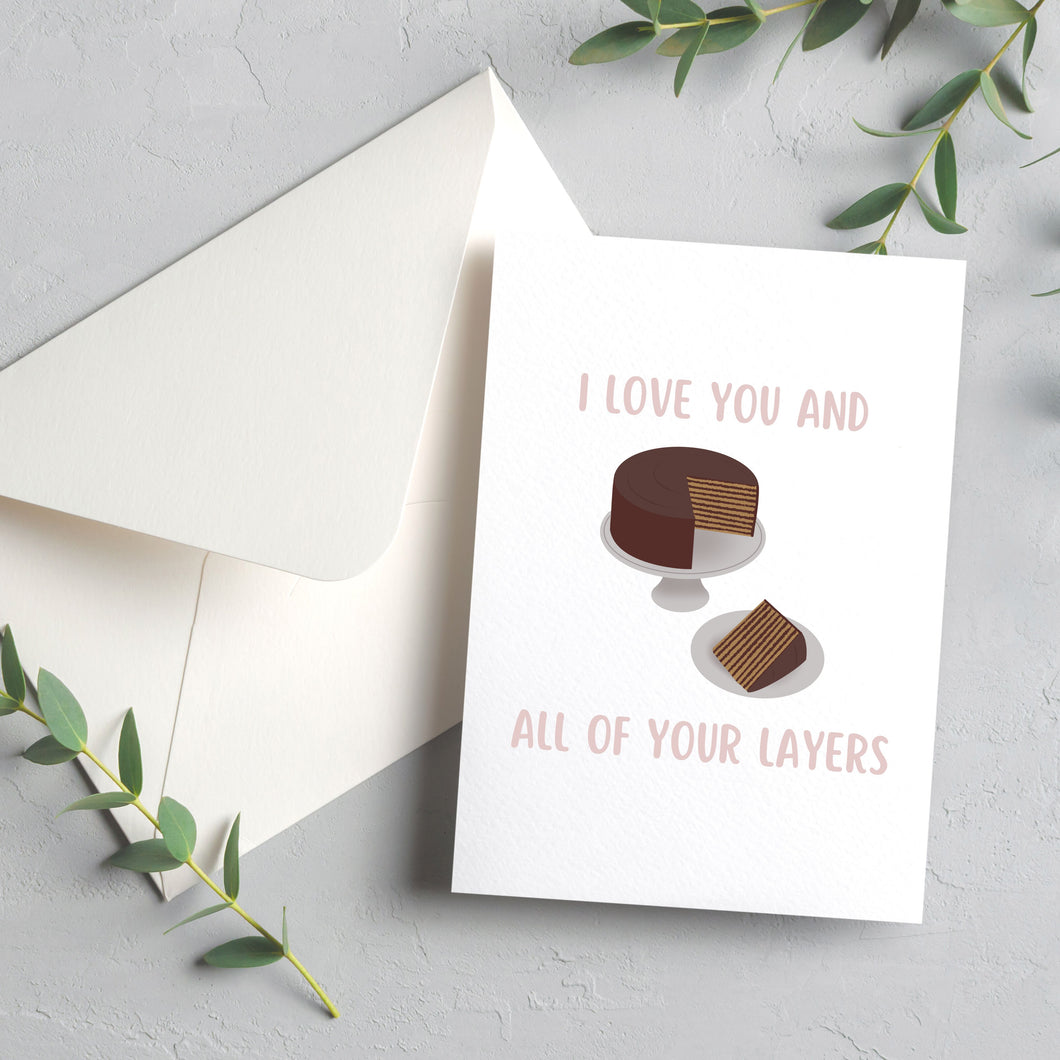 Love Your Layers blank greeting card