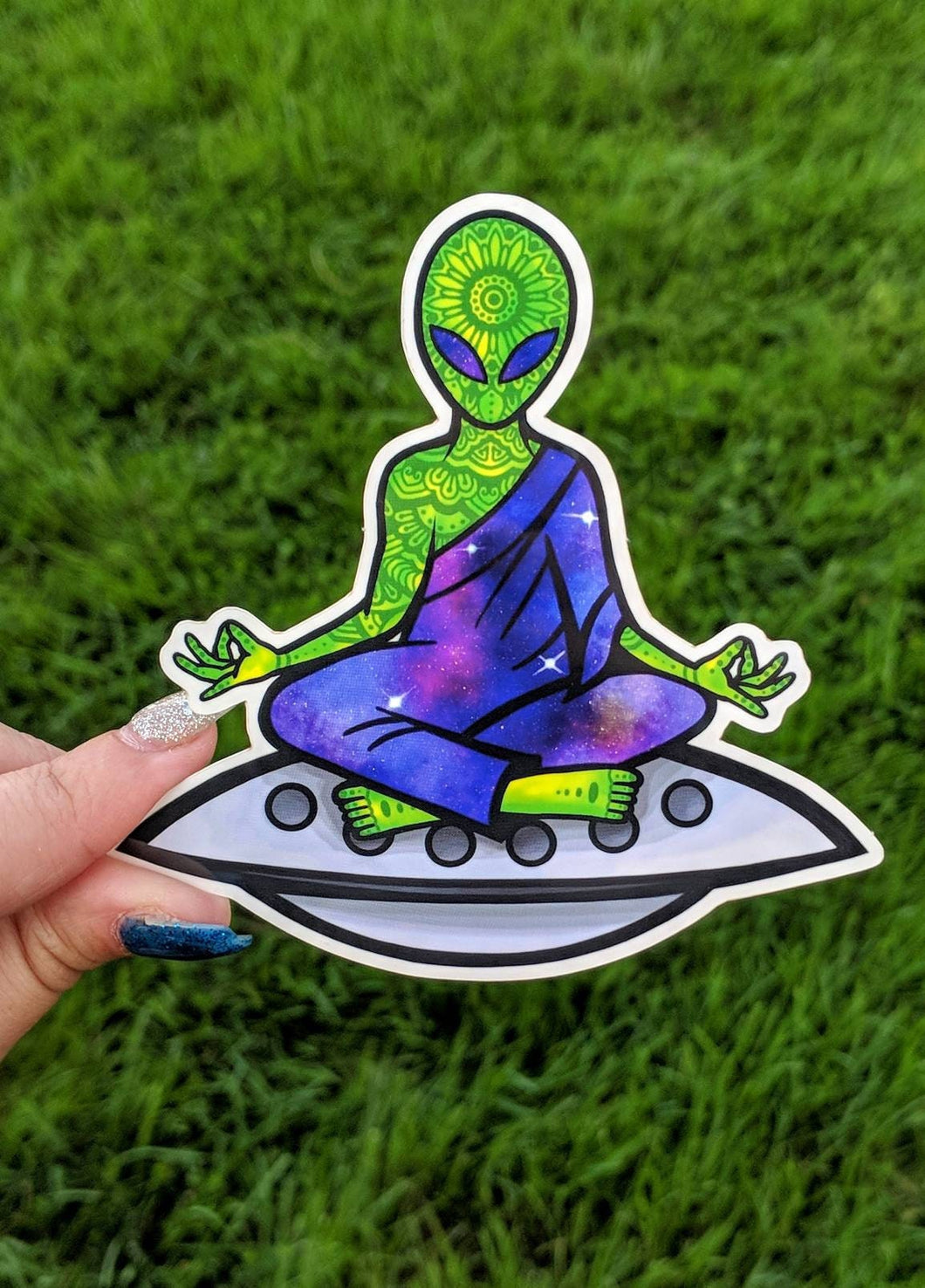 Meditating Alien Sticker