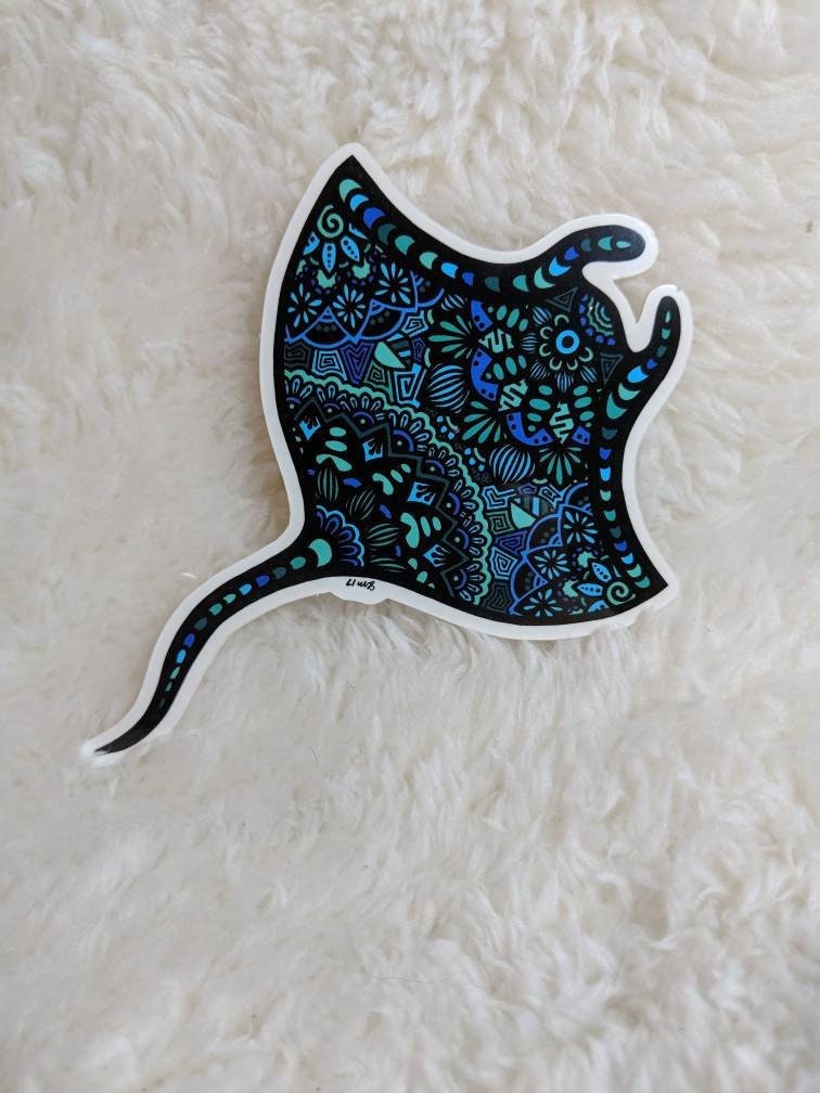 Sting Ray Doodle Vinyl Sticker