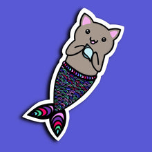 Load image into Gallery viewer, Cat Mermaid Stickers
