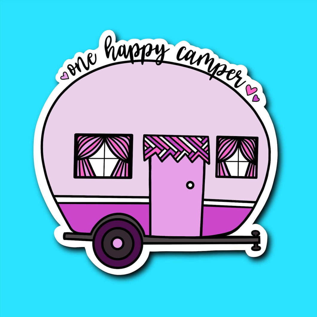 One Happy Camper Sticker