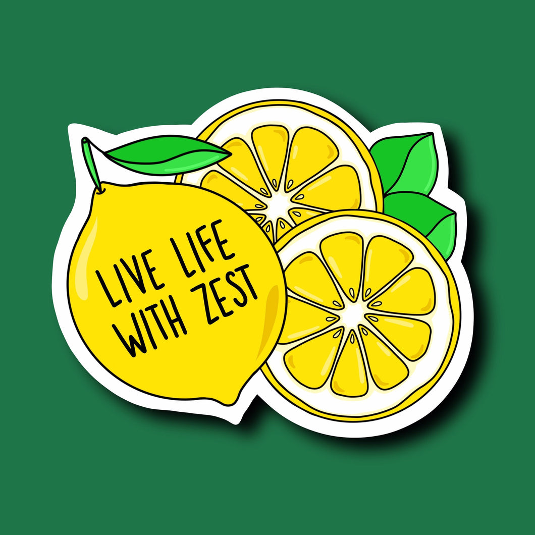 Live Life with Zest - Lemon Sticker