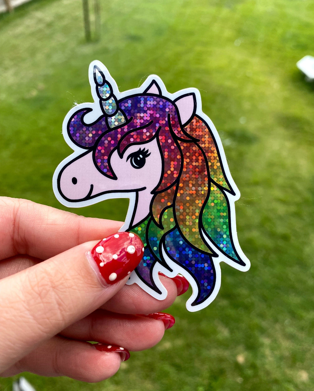 Glitter Rainbow Unicorn Sticker