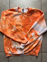 Load image into Gallery viewer, Oriole Baseball tie dyed crew neck sweatshirt- PRE ORDER- 2 week turnaround
