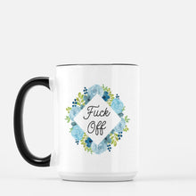 Load image into Gallery viewer, fuck off floral 15oz ceramic mug
