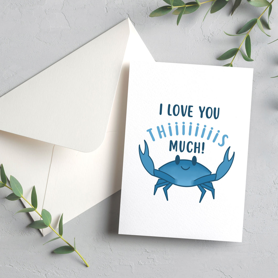 Love You This Much blank greeting card