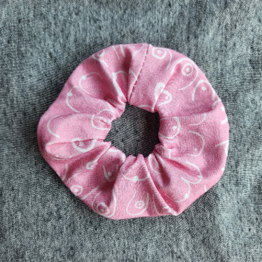 pink boob jersey knit scrunchie