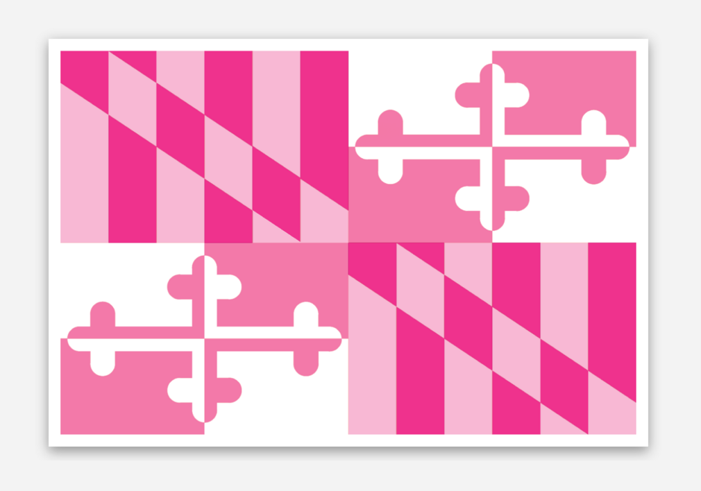 pink maryland flag sticker