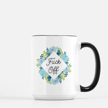 Load image into Gallery viewer, fuck off floral 15oz ceramic mug
