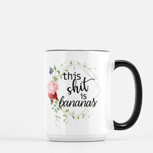 Load image into Gallery viewer, This shit is bananas 15oz ceramic mug
